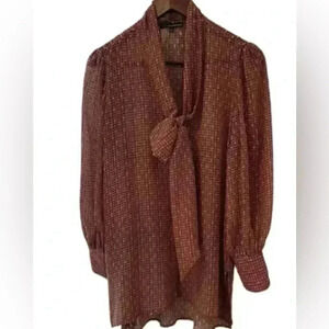 Adrianna Papell Sheer Blouse Classic Career Womens Size Small NWOT